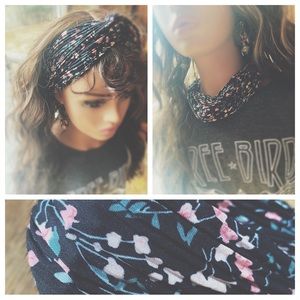 Head Band Neck Wrap Tiny Floral